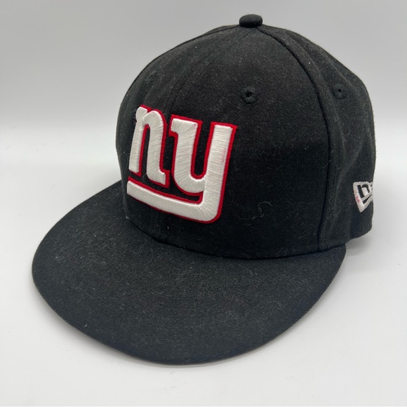 New Era New York Giants NFL Football Team Fitted Baseball Cap Hat Black Size 7” - Picture 2 of 5